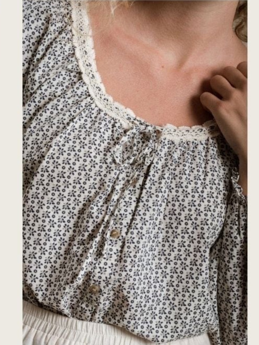 Neuflora Emberley Blouse - Blue Floral Top